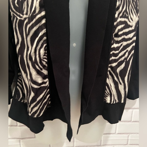 JONES NEW YORK Collection open black-print cardigan /size S - Picture 4 of 8
